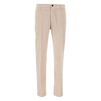 Eleventy Broeken, Heren, Beige, W38, Leer, Straight Broeken