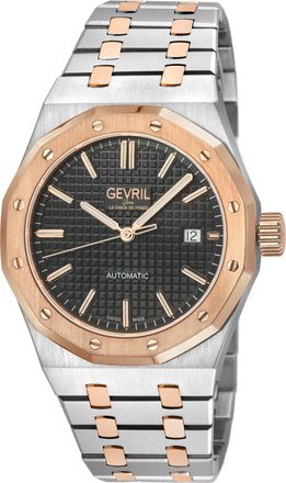 Gevril Group Mens 49405BMens Gotham Swiss Made Automatic, Sellita SW200-1 Watch - Silver & Gold - One Size