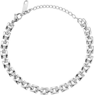 Glaze Jewelry Silver-Plated Stainless Steel Bracelet