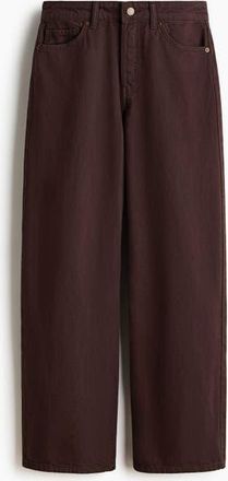H&M Wide Regular Jeans in Dark Brown at Nordstrom, Size 18