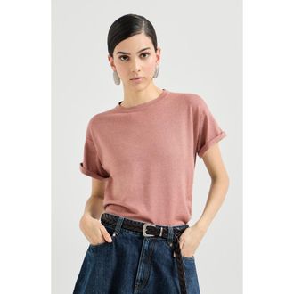 Brunello Cucinelli Cashmere and silk lightweight sweater in Pink at Nordstrom, Size 4X-Large Eu