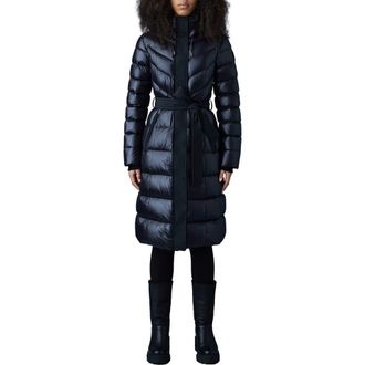 Mackage Coralia Water Resistant Hooded 800 Fill Power Down Coat in Black at Nordstrom, Size X-Small