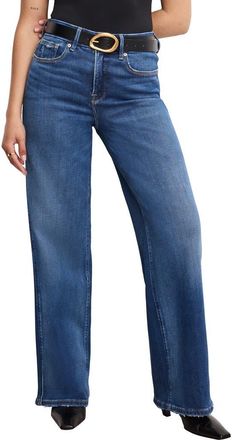 Good American Soft-Tech Good Petite Wide Leg Jeans in Indigo891 at Nordstrom, Size 10P