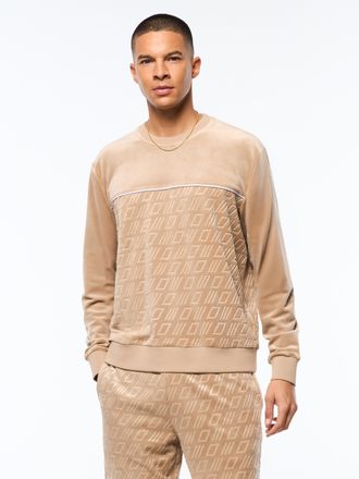 Sergio Tacchini Bandiera Debossed Velour Crewneck