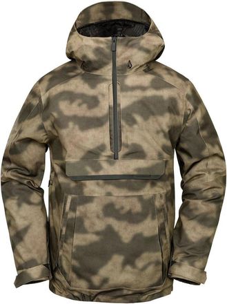 Volcom Brighton Jacket Mens Gray Camoflage Mesh Lined 1/2 Zip Hooded GBO2642