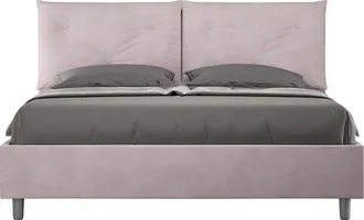 Les Tendances Les Tendances - Letto Matrimoniale Rivestito In Microfibra - Appia - Colore: Glicine - Tipologia Letto: Con Rete E Contenitore - Dimensione Rete: 160x