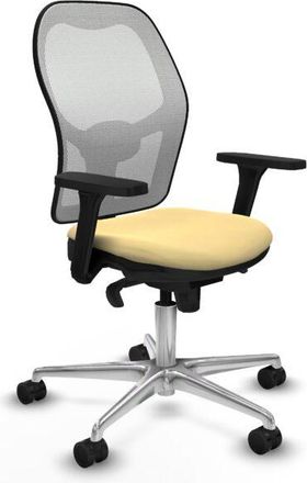 Piqueras y Crespo Piqueras Y Crespo - Jorquera Sincro Malla Blanca Similpiel Crema Brazos 3d Base Aluminio Ruedas 65mm Nailon