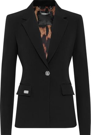 Philipp Plein Cady Blazer Skull - Dames - Blazers - Zwart - XS - Leer - Jassen