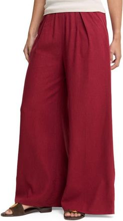 Nobody's Child Jerrow Linen Blend Wide Leg Pants in Red at Nordstrom, Size 12