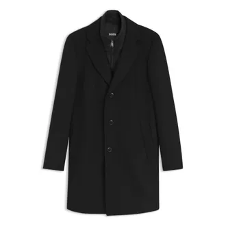 BOSS Wool-blend coat with zip-up inner