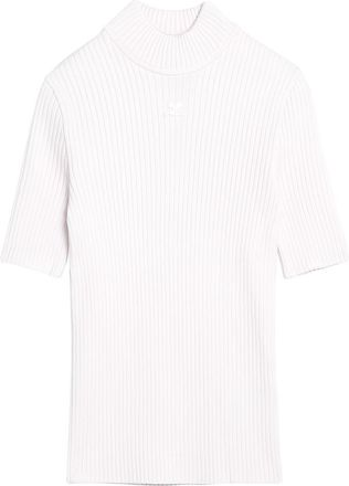 Courr&egrave;ges Ribbed Silk-Nylon Top With Mock Neck