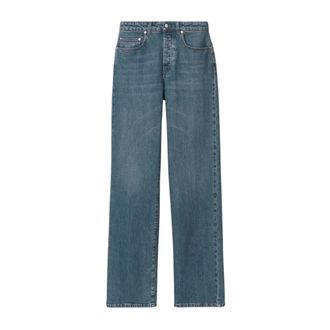 Fabiana Filippi Jeans, Dames, Blauw, XS, Denim, Hoge Taille Straight Leg Denim Jeans