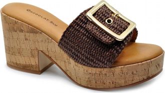 Chocolat Blu Womens Gani Sandal In Brown Raffia