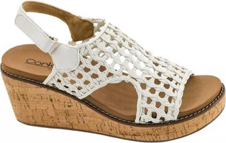 Corkys Footwear Womens Carley Wedge Sandals In Ivory Woven