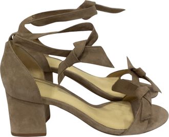 Alexandre Birman Clarita Bow Sandal Heels in Brown Suede