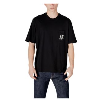 A|X Armani Exchange Zwarte katoenen T-shirt met zak - Heren - T-shirts - Zwart - 2XS - Katoen - Tops