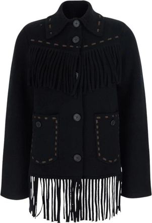 Guest In Residence Western Fringe Jacket - Dames - Zomerjassen - Zwart - S - Wol - Jassen