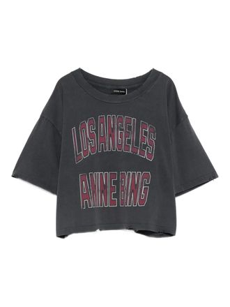 Anine Bing Johnny logo T-shirt - Grey