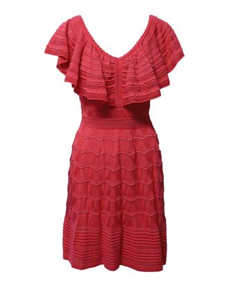 Missoni M Missoni Ruffle Knitted Dress in Pink Cotton