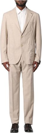 Tagliatore Single Breasted Suit Jacket - Heren - Business pakken - Beige - M - Kostuums