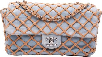 Chanel Hobo Bags - 2010-2011 Jumbo Denim Canebiers Net Flap - Gr. unisize - in Blau - für Damen