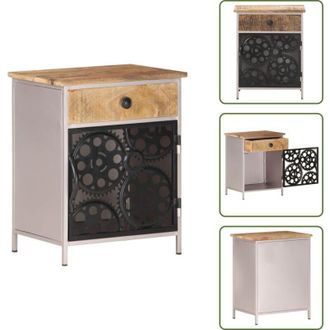 vidaXL The Living Store Comodino 40x30x50 cm in Legno di Mango Grezzo - Comodino per camera da letto