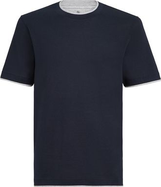 Brunello Cucinelli Lightweight jersey T-shirt in Cobalt at Nordstrom, Size Xxx-Large Eu