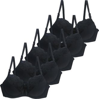 Generic Minimiser Bras for Women UK, Comfort Bras for Women UK, Push Up Padded Floral Lace Full Coverage Comfort Soft Bralettes Underwire Everyday Bra