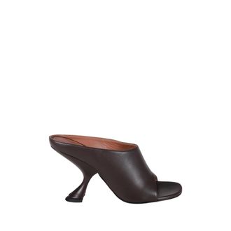 Amina Muaddi Schoenen, Dames, Bruin, 39 EU, Leer, Uma Slipper 90