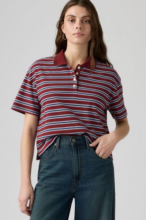 Levi's Didion Rugby Polo - Hombre - XS - Red / Milano Stripe Warm Cabernet