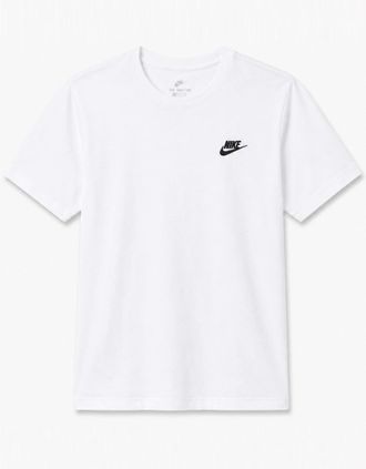 Nike Mens Nike Mens Embroidered Logo Swoosh T Shirt in White - Size: 40