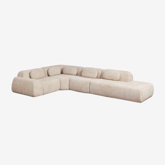 Sklum Sof&aacute; Modular Rinconera De 4 Piezas Con Div&aacute;n Derecho En Chenilla Envasado Al Vac&iacute;o Merida Sklum
