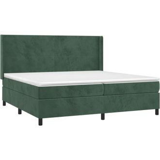 vidaXL Vidaxl - Cama Box Spring Con Colch&oacute;n Terciopelo Verde Oscuro 200x200 Cm