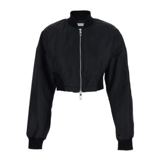 Sportmax Sportmax, Bomber Jackets, female, Black, Size: XS Zipped Bomber Jacket