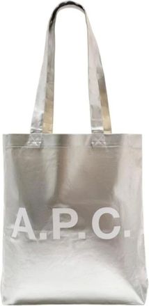 A.P.C. A.p.c., Tassen, Dames, Grijs, ONE Size, Lou Metallic Tote Bag