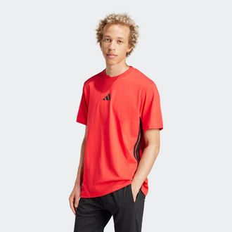 adidas T-Shirt ADIDAS SPORTSWEAR M 3S SJ T, Herren, Gr. XXL, rot (pure ruby, schwarz), Obermaterial: 100% Baumwolle, normal, Rundhals, Shirts T-Shirt, mit Ru