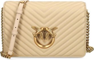 Pinko Classic Love Click cross body bag - women - Calf Leather - One Size - Neutrals