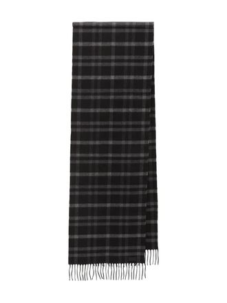 Saint Laurent tartan fringed scarf - Black