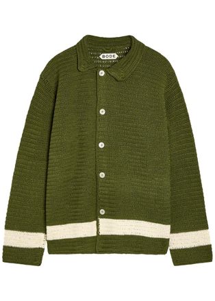 Bode Marsh Crotchet-cotton Shirt - Green - XL