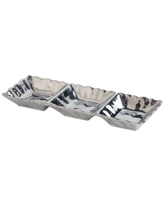 Certified International Silver Coast 3-Section Tray