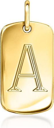 RS Pure by Ross-Simons Italian 14kt Yellow Gold Personalized Dog Tag Charm