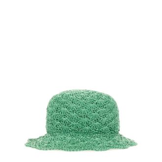 Red Valentino Cappello a secchiello in rafia intrecciata - - Accessories - Donna - Verde - S