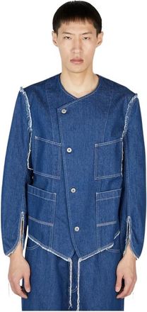 Sulvam Denimjack met tulpmouwen - Heren - Spijkerjassen - Blauw - L - Denim - Jassen