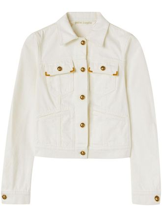 Palm Angels Giacca denim con colletto ampio - Bianco