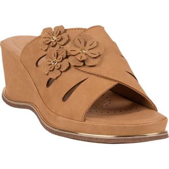 Good Choice Shoes Sarel Floral Wedge Sandal in Tan at Nordstrom Rack, Size 7.5