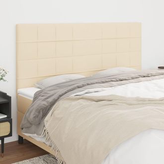 vidaXL Cabeceros 4 Unidades De Tela Color Crema 100x5x78/88 Cm Vidaxl