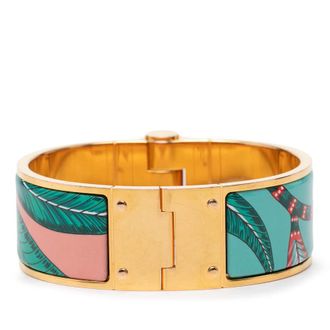 Herm&egrave;s Pre-owned Hermes Wide Savana Dance Charniere Hinged Bracelet Ladies ZZGAYCJ22MTKTWOR