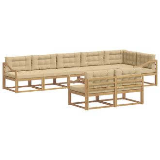 vidaXL Conjunto De Sof&aacute;s De Exterior Con Coj&iacute;n 6 Pcs Y Beige Poli&eacute;ster Vidaxl
