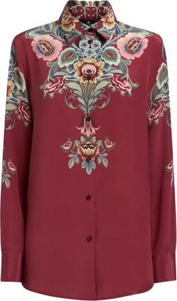 Etro Zijden Overhemd met Verfijnde Italiaanse Stijl - Dames - Overhemden - Rood - M - Overhemden
