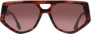 Victoria Beckham 58mm Modified Rectangle Sunglasses in Striped Red at Nordstrom Rack